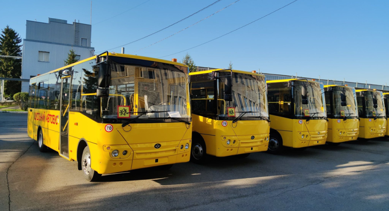 11 BOHDAN A22412 school buses for schoolchildren of Ternopil region
